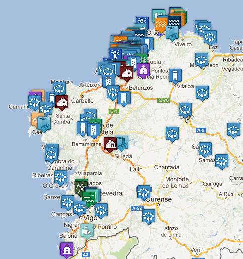 Mapa de Galicia en Turismo de Proximidade