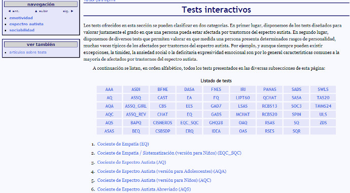 Captura del Sitio web Espectroautista.info